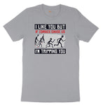 I Like You But if Zombies Chase Us I'm Tripping You - Mens & Ladies T-Shirt Short Sleeve Tee - Athletic Heather Grey