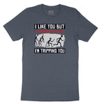 I Like You But if Zombies Chase Us I'm Tripping You Toddler Short Sleeve Tee - Heather Navy