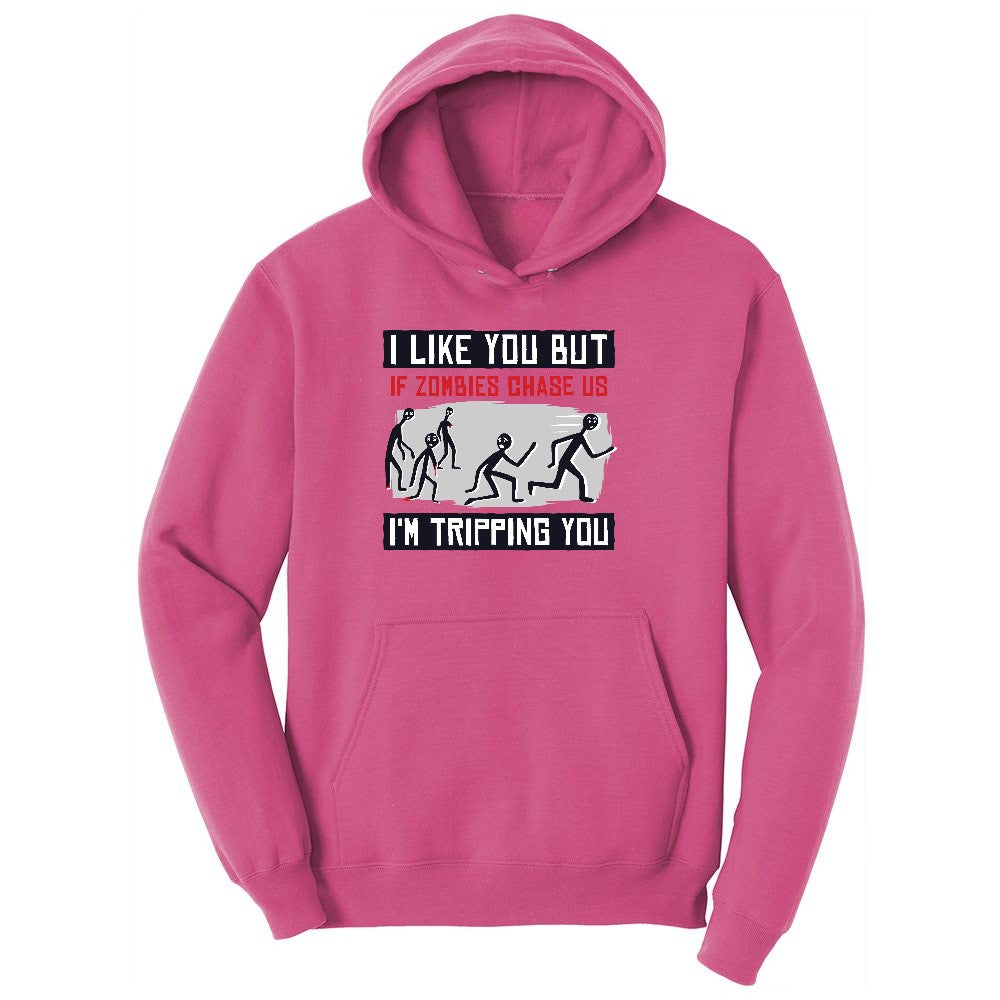 I Like You But if Zombies Chase Us I'm Tripping You Youth Hoodie - Sangria