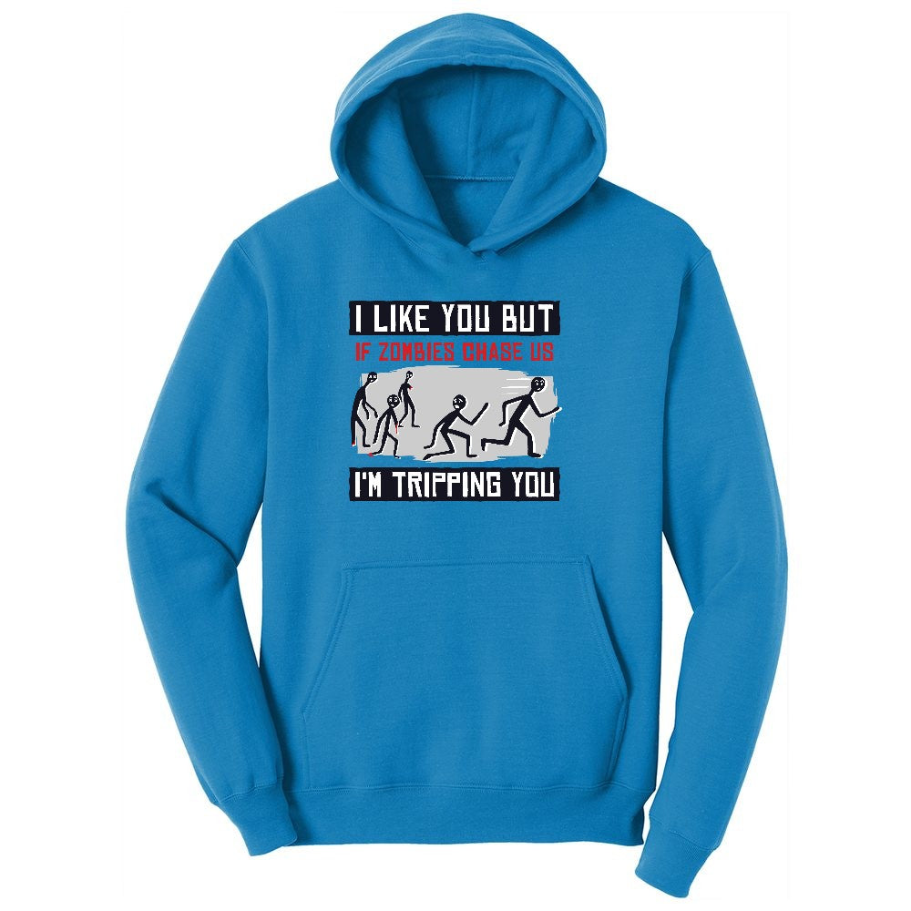 I Like You But if Zombies Chase Us I'm Tripping You Youth Hoodie - Sapphire