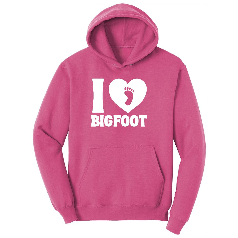 I Love Bigfoot Ladies Hoodie - Sangria