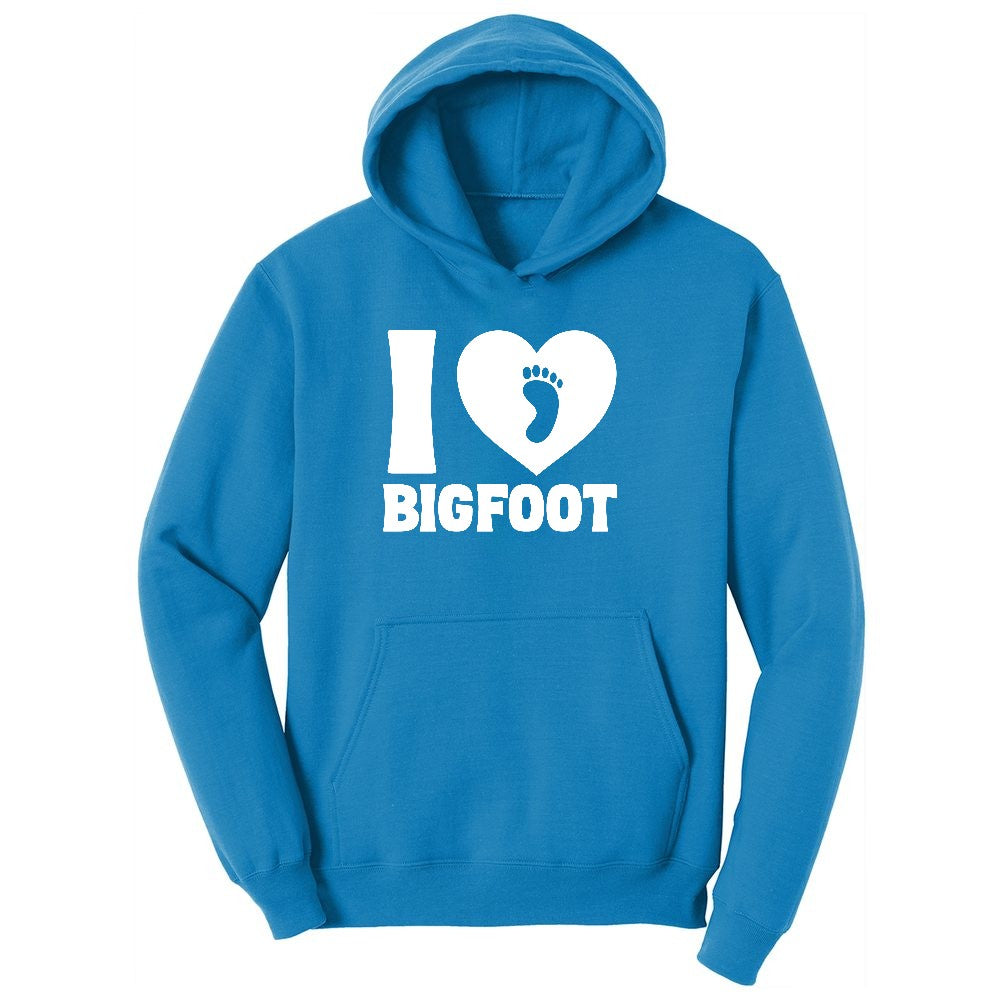 I Love Bigfoot Ladies Hoodie - Sapphire