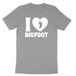 I Love Bigfoot Ladies Short Sleeve Tee - Granite Heather