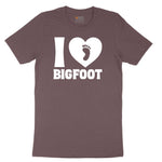 I Love Bigfoot Ladies Short Sleeve Tee - Sangria Blackout