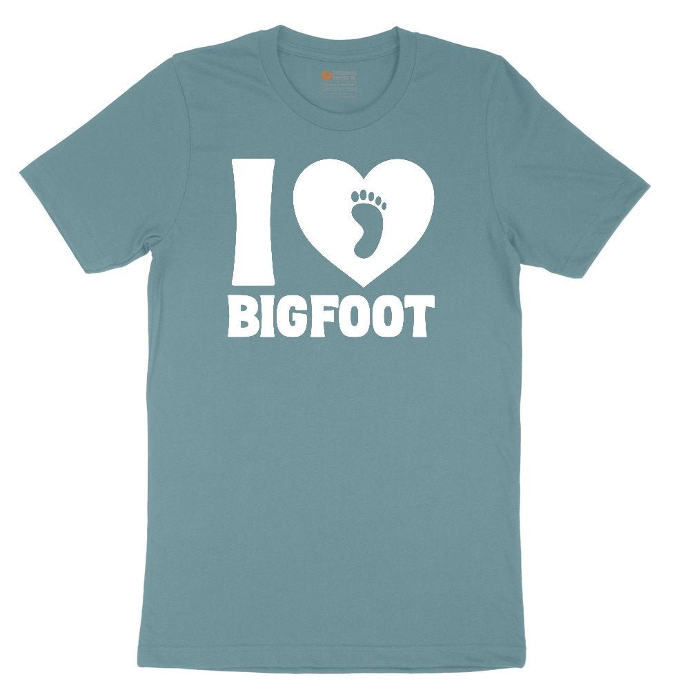 I Love Bigfoot Ladies Short Sleeve Tee - Surf Blackout