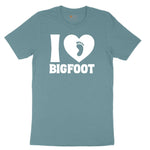 I Love Bigfoot Ladies Short Sleeve Tee - Surf Blackout