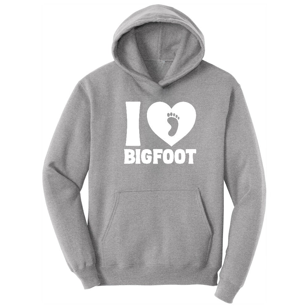 I Love Bigfoot Hoodie - Athletic Heather