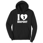 I Love Bigfoot Hoodie - Jet Black