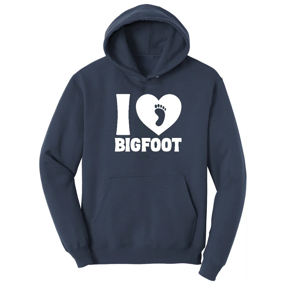 I Love Bigfoot Hoodie - Navy