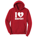 I Love Bigfoot Hoodie - Red