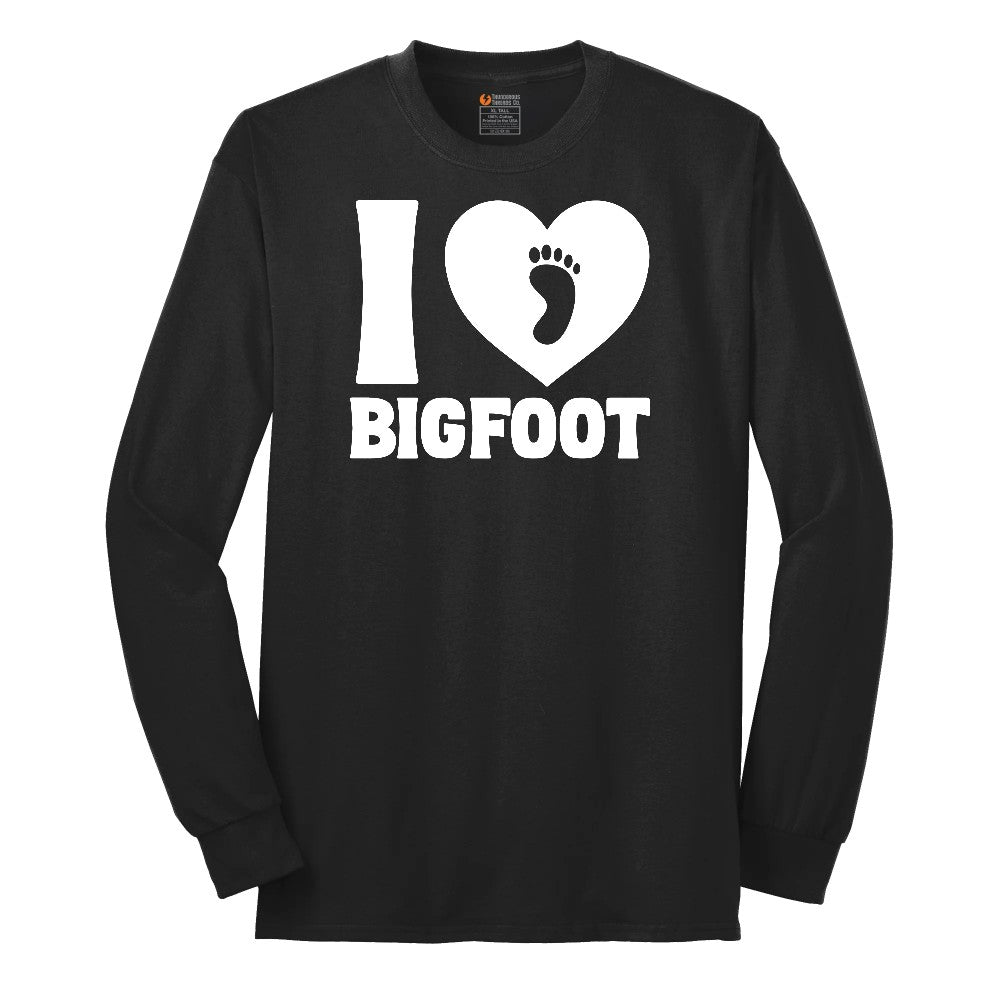I Love Bigfoot Long Sleeve Tee - Jet Black