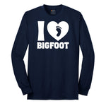 I Love Bigfoot Long Sleeve Tee - Navy