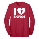 I Love Bigfoot Long Sleeve Tee - Red