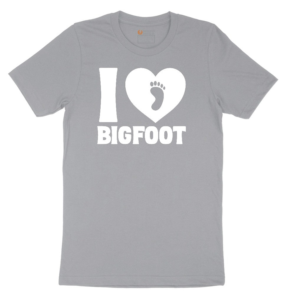 I Love Bigfoot Short Sleeve Tee - Athletic Heather Grey