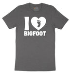 I Love Bigfoot Short Sleeve Tee - Dark Heather Grey