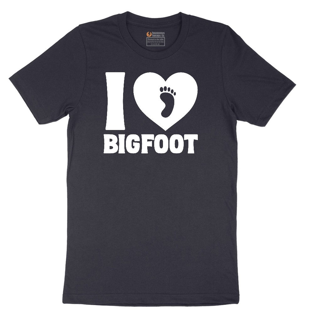 I Love Bigfoot Short Sleeve Tee - Deep Navy