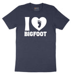 I Love Bigfoot Short Sleeve Tee - Heather Navy