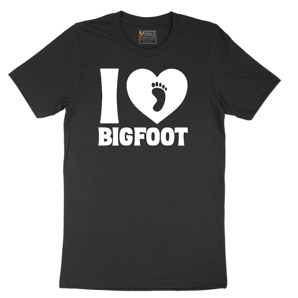 I Love Bigfoot Short Sleeve Tee - Jet Black