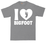 I Love Bigfoot tall t-shirt for men in Athletic Heather