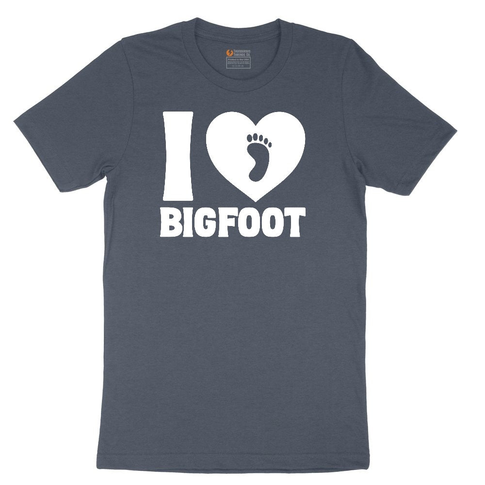 I Love Bigfoot Toddler Short Sleeve Tee - Heather Navy