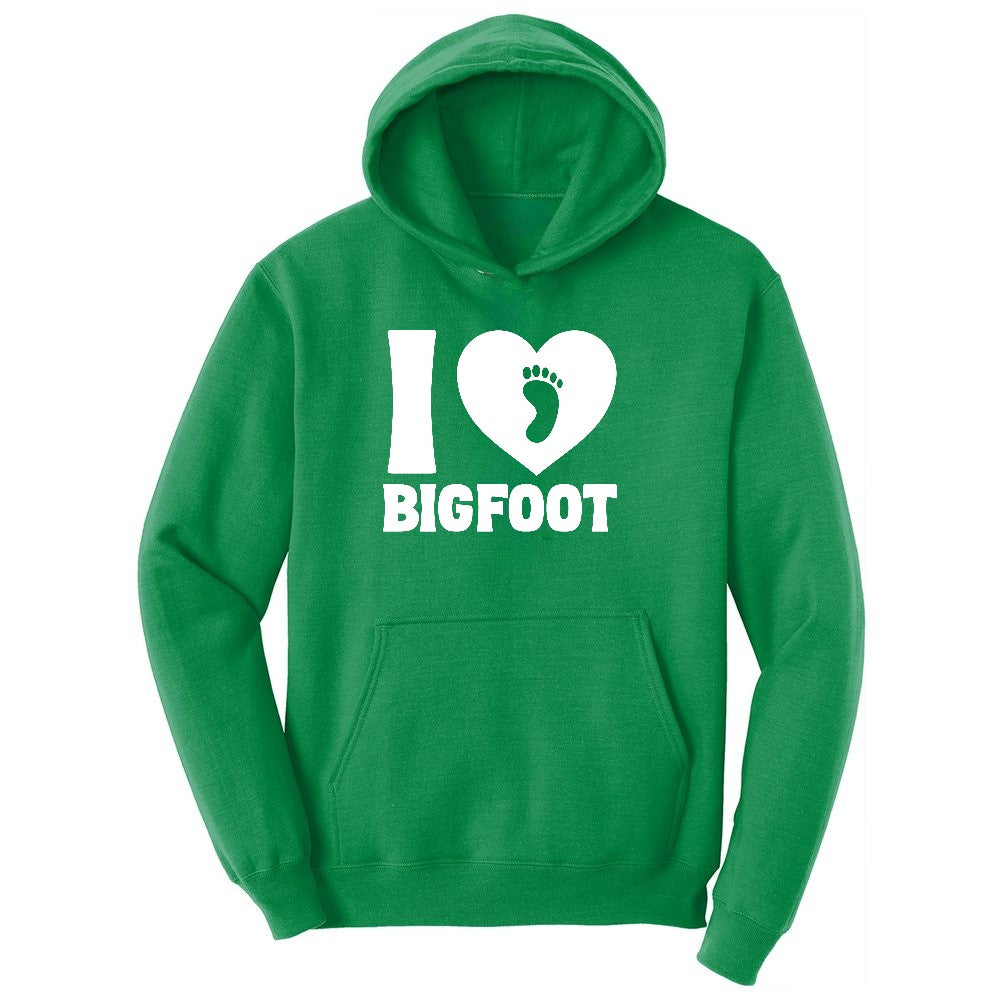 I Love Bigfoot Youth Hoodie - Kelly Green