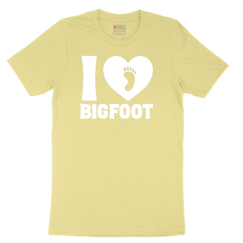 I Love Bigfoot Youth Short Sleeve Tee - Yellow