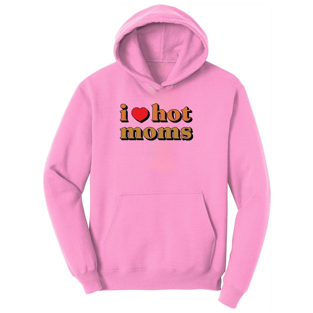I Love Hot Moms Youth Hoodie - Candy Pink
