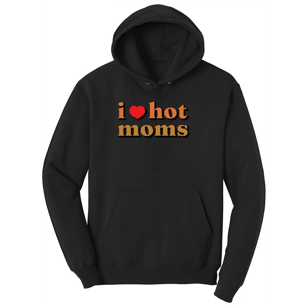 I Love Hot Moms Youth Hoodie - Jet Black
