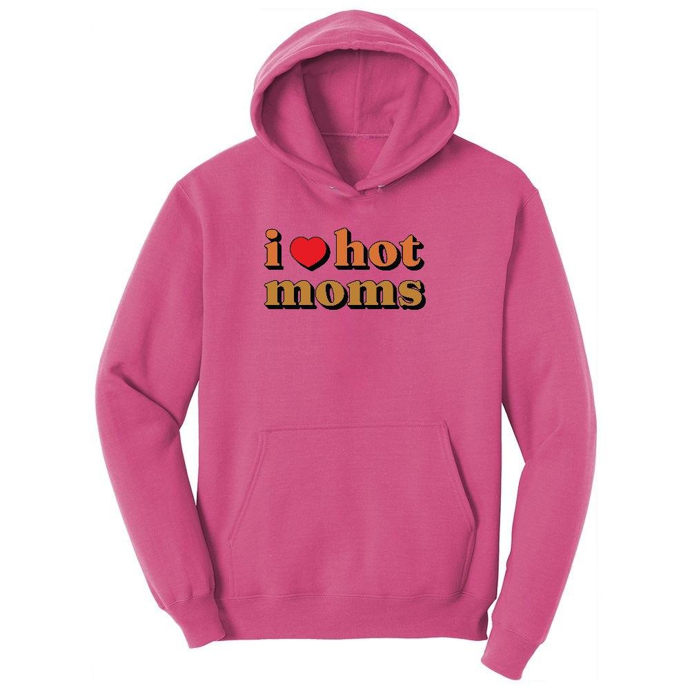 I Love Hot Moms Youth Hoodie - Sangria