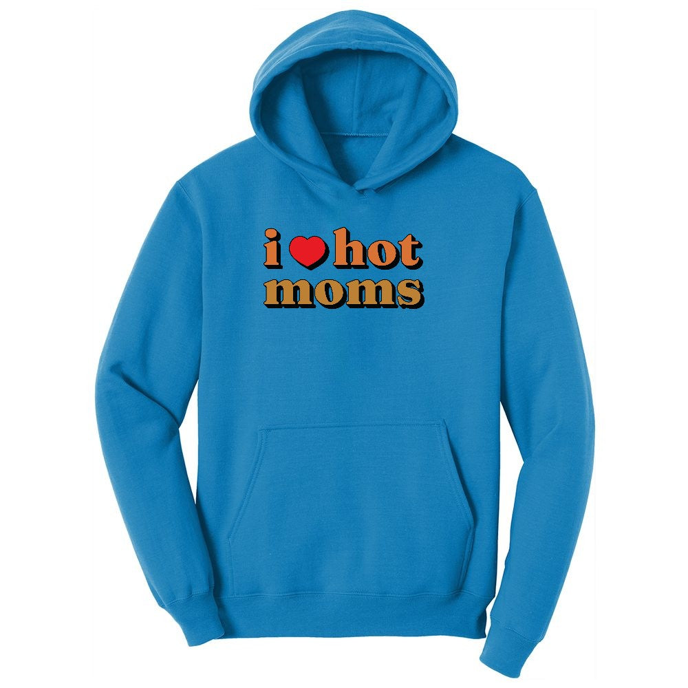 I Love Hot Moms Youth Hoodie - Sapphire