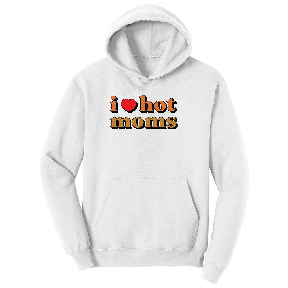 I Love Hot Moms Youth Hoodie - White