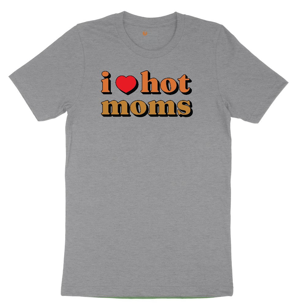 I Love Hot Moms Youth Short Sleeve Tee - Athletic Heather