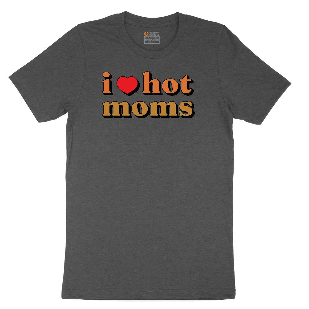 I Love Hot Moms Youth Short Sleeve Tee - Dark Heather Grey