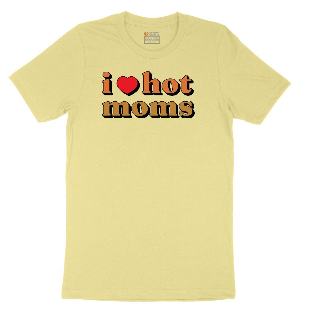 I Love Hot Moms Youth Short Sleeve Tee - Yellow