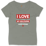 I Love It When My Girlfriend Lets Me Play Video Games - Mens & T-Shirt Ladies Curvy Tee - Bamboo Blackout