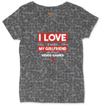 I Love It When My Girlfriend Lets Me Play Video Games - Mens & T-Shirt Ladies Curvy Tee - Black Leopard