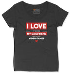 I Love It When My Girlfriend Lets Me Play Video Games - Mens & T-Shirt Ladies Curvy Tee - Black