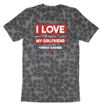 I Love It When My Girlfriend Lets Me Play Video Games - Mens & T-Shirt Ladies Short Sleeve Tee - Black Leopard