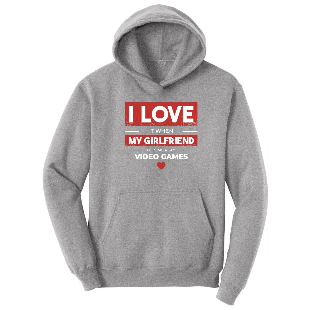 I Love It When My Girlfriend Lets Me Play Video Games - Mens & T-Shirt Hoodie - Athletic Heather