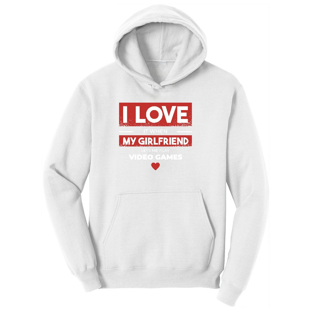 I Love It When My Girlfriend Lets Me Play Video Games - Mens & T-Shirt Youth Hoodie - White