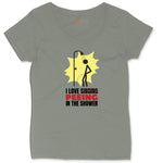 I Love Peeing in the Shower Ladies Curvy Tee - Bamboo Blackout