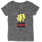 I Love Peeing in the Shower Ladies Curvy Tee - Black Leopard