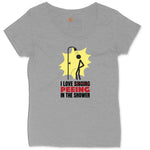 I Love Peeing in the Shower Ladies Curvy Tee - Granite Heather