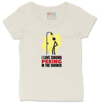 I Love Peeing in the Shower Ladies Curvy Tee - Natural Heather