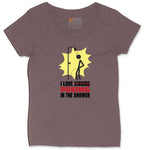 I Love Peeing in the Shower Ladies Curvy Tee - Sangria Blackout