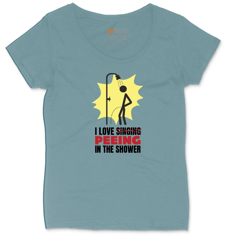 I Love Peeing in the Shower Ladies Curvy Tee - Surf Blackout