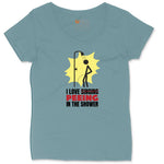 I Love Peeing in the Shower Ladies Curvy Tee - Surf Blackout