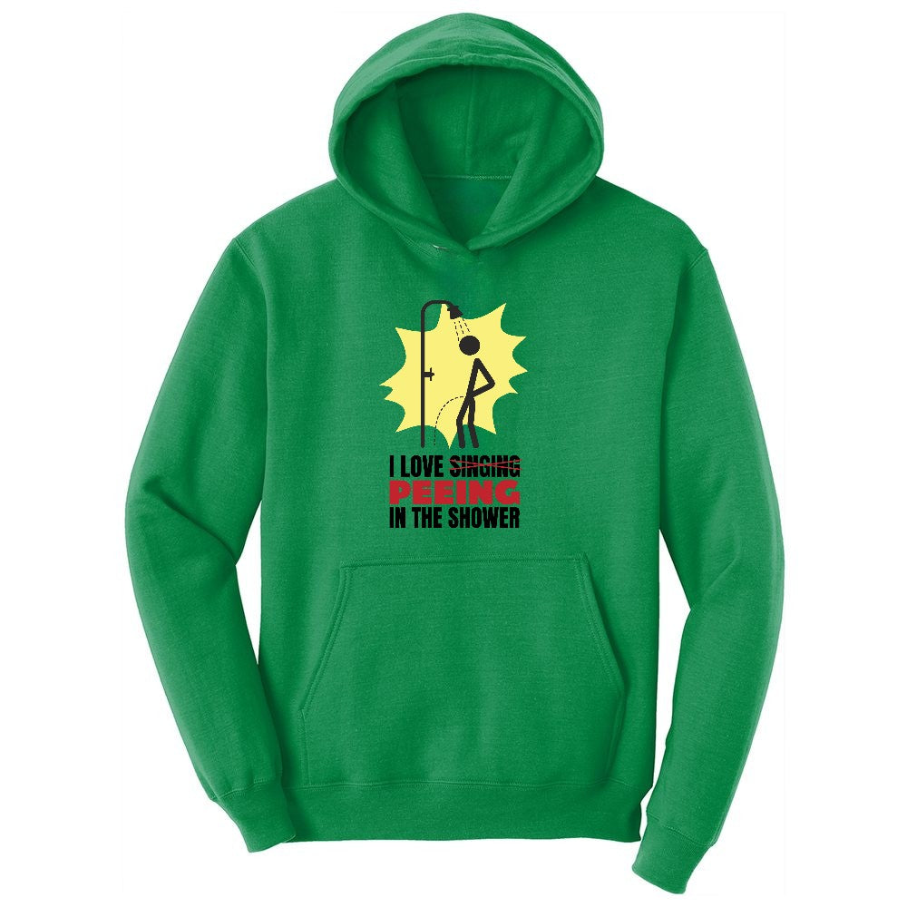 I Love Peeing in the Shower Ladies Hoodie - Kelly Green