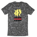 I Love Peeing in the Shower Ladies Short Sleeve Tee - Black Leopard