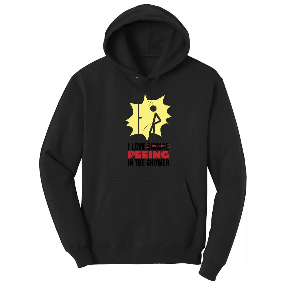 I Love Peeing in the Shower - Mens & Ladies T-Shirt Hoodie - Jet Black